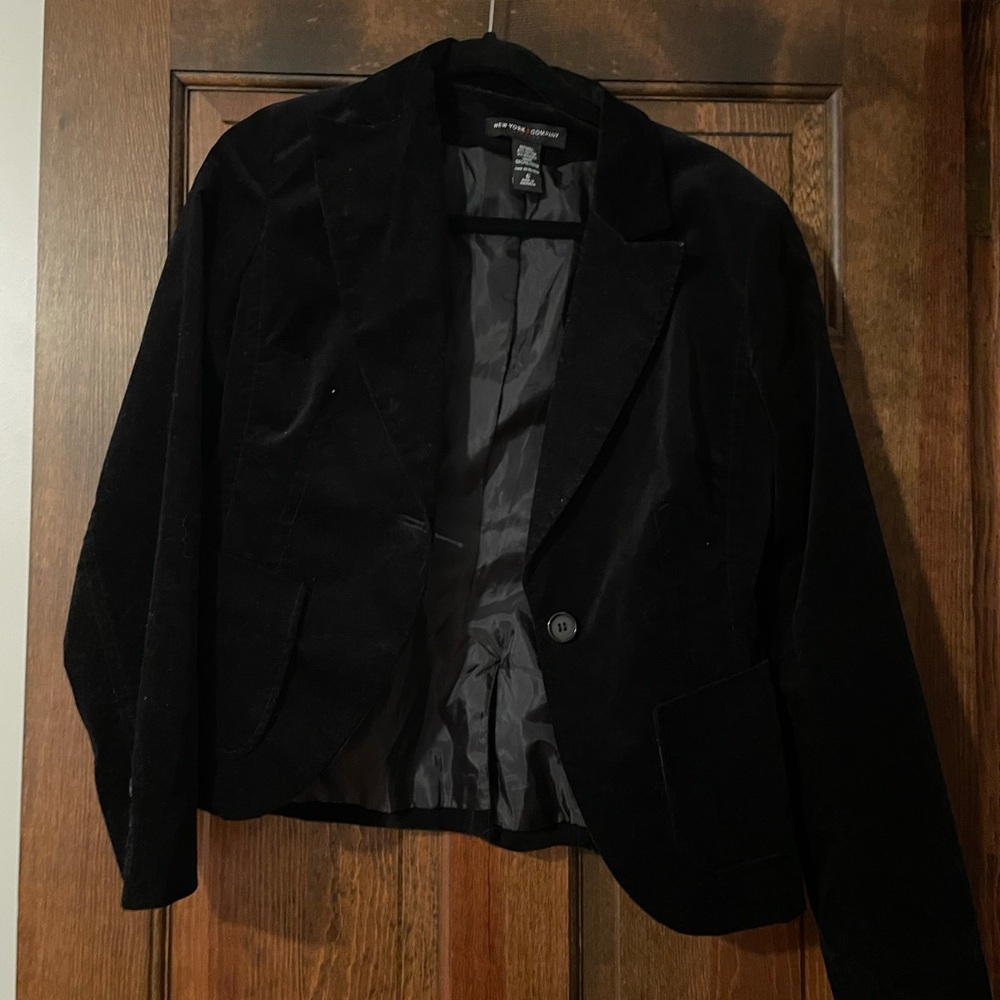 Black velvet blazer